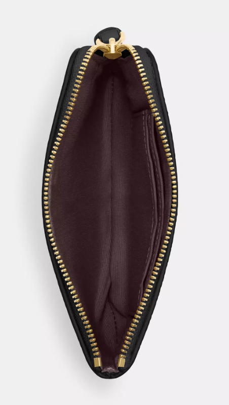 Coach Corner Zip Wristlet Gold/Black interior