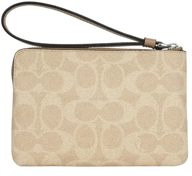 Coach Corner Zip Wristlet Sand/Taupe back