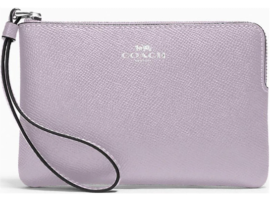 Coach Corner Zip Wristlet — Silver/Lilac in Silver/Lilac — SAUCY STYLES, Basseterre St Kitts